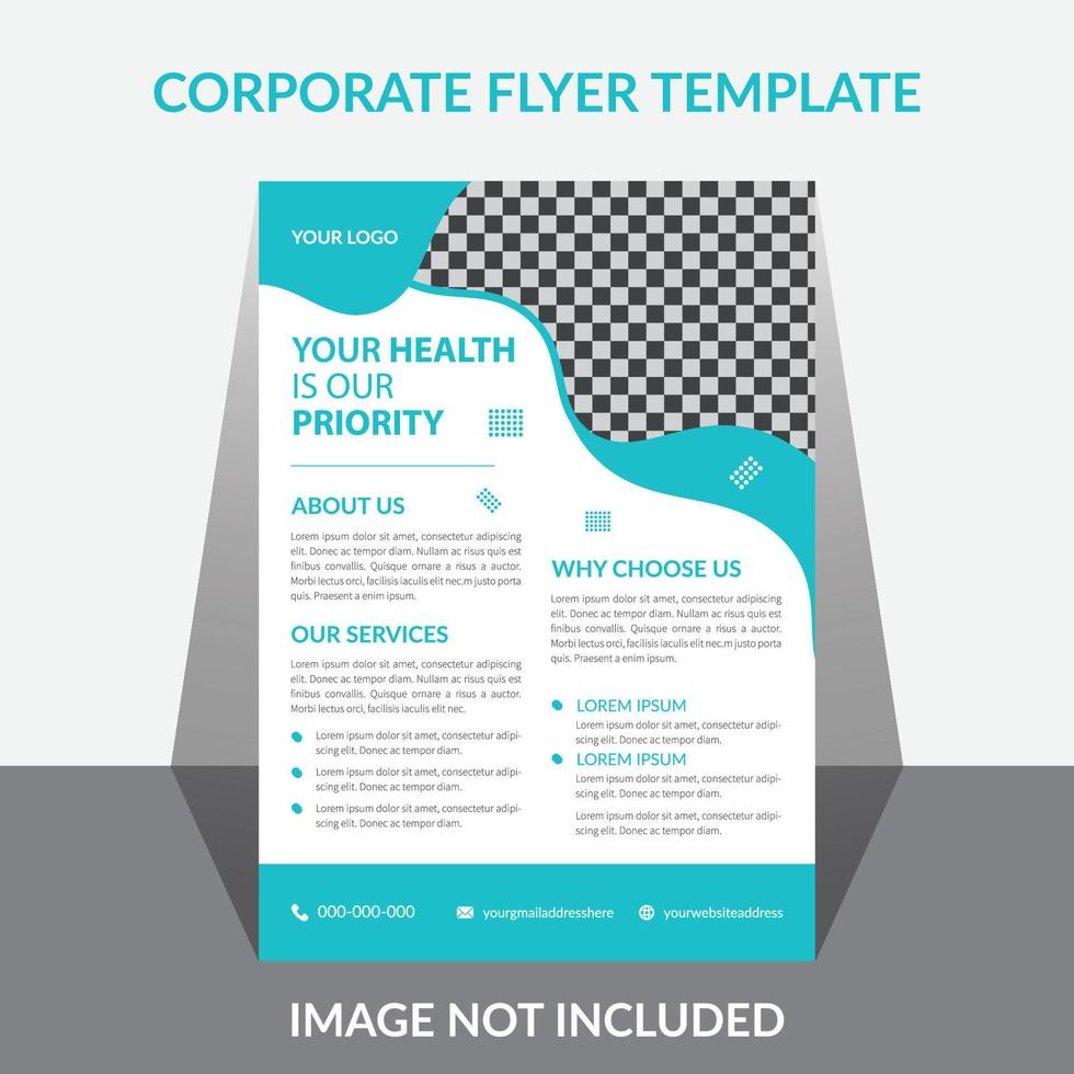 Corporate healthcare flyer, flyer design ,modern flyer design, medical flyer template. vector