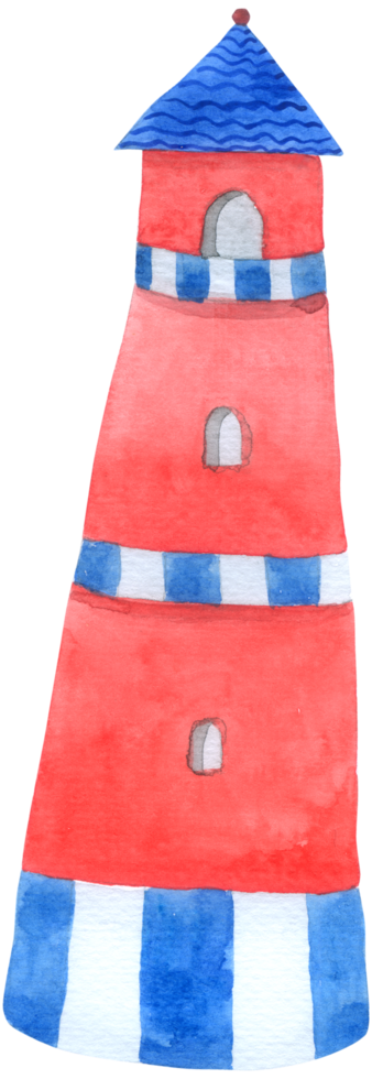 Nautical watercolor cartoon png