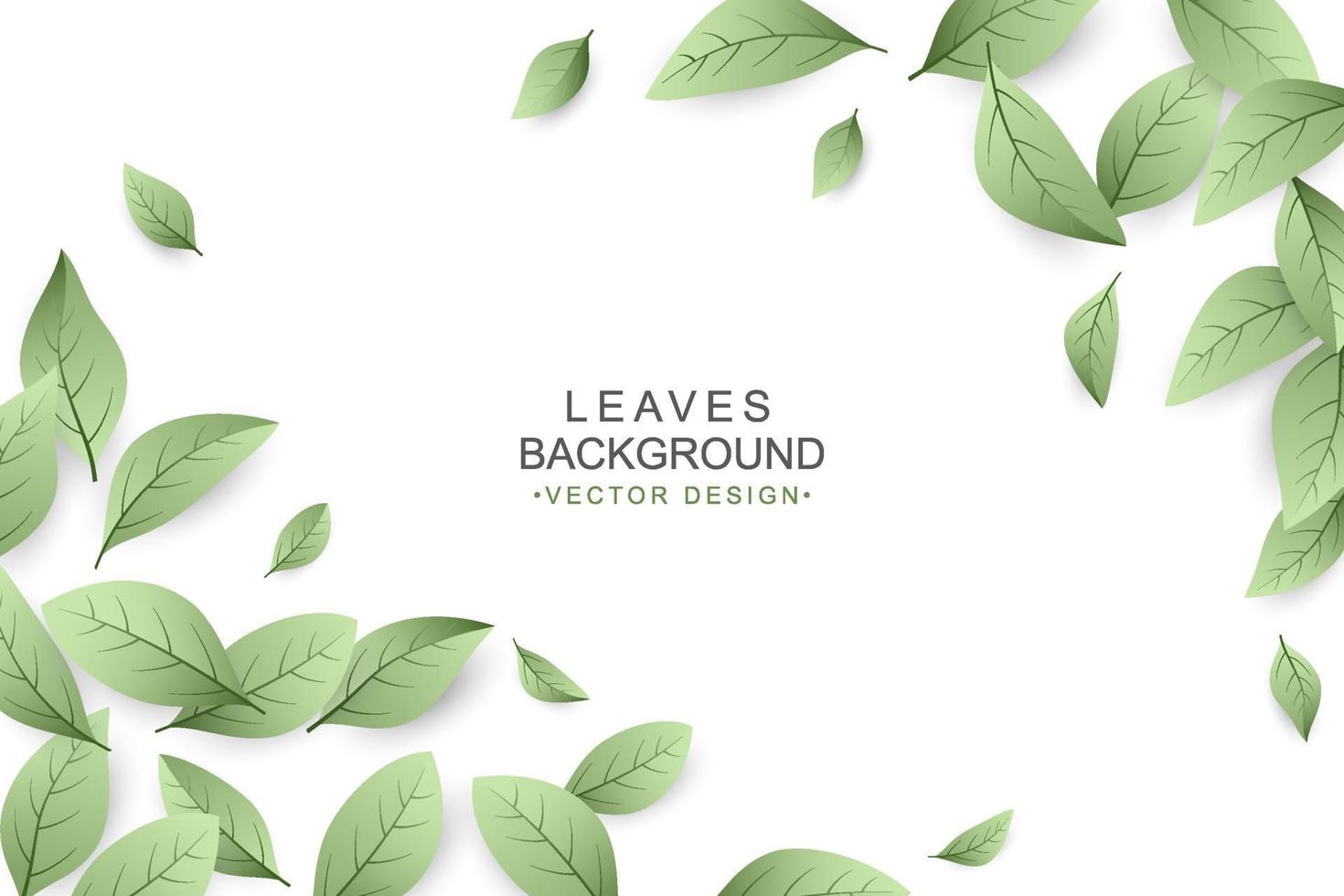 Green leaves background with copy space vector