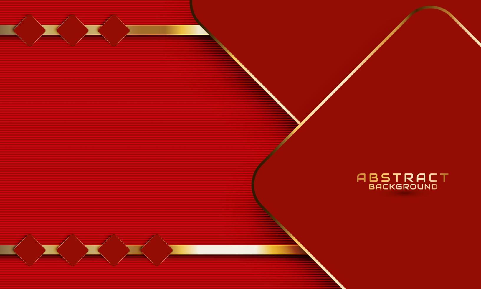 Luxury red background with gold geometric shape vector