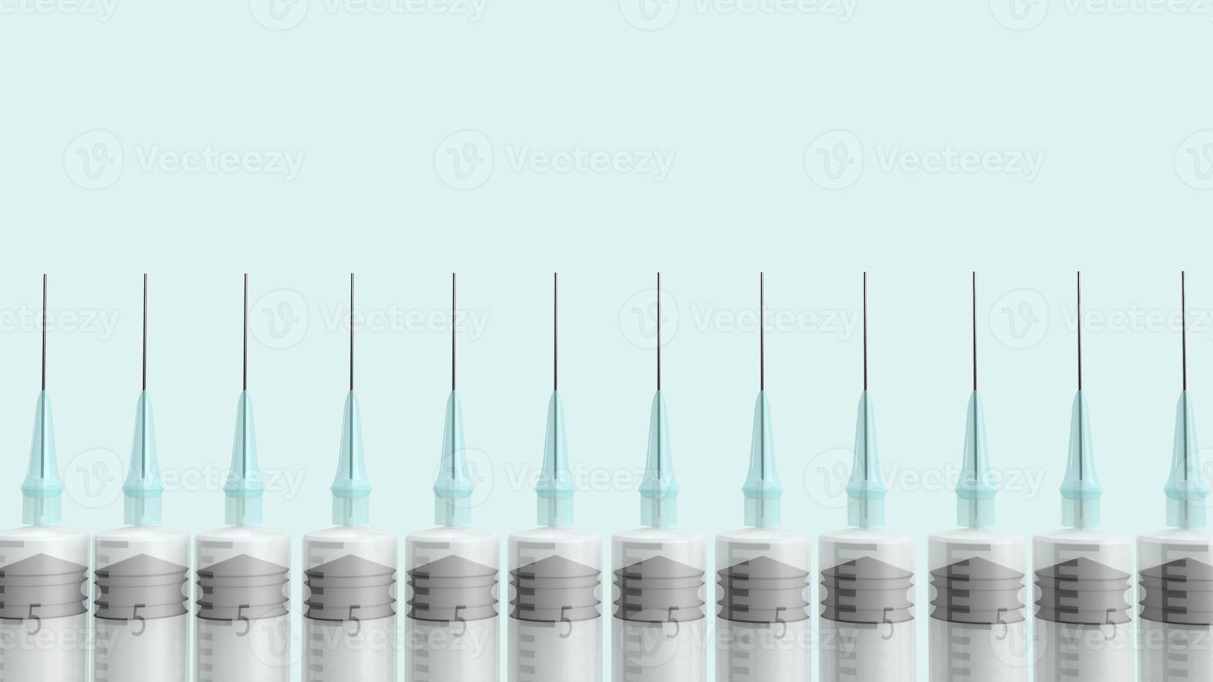 injection needle on blue pastel background 3d rendering for medical