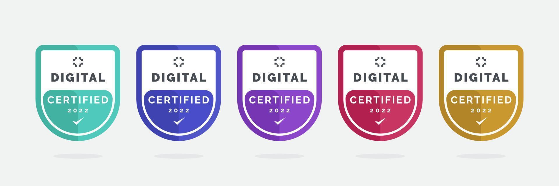 Modern certificate badge design with ribbon vector illustration