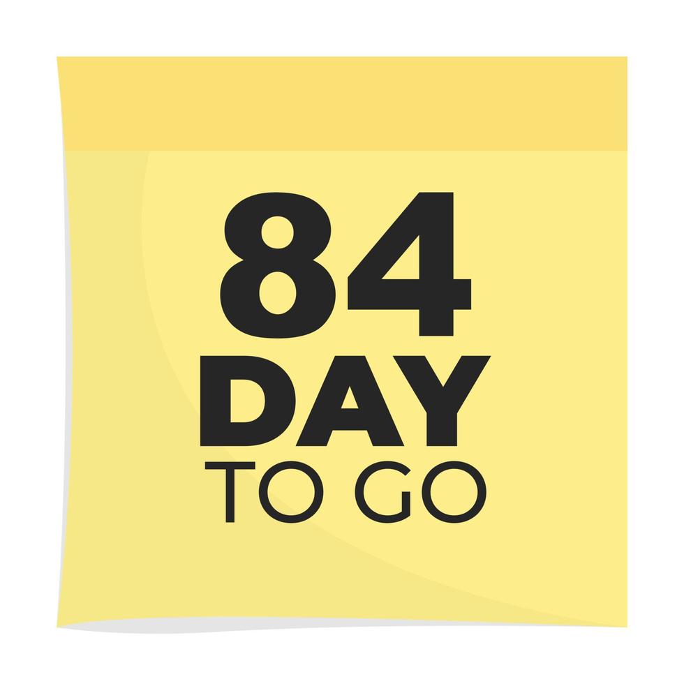 day to go sign label vector art illustration with fantastic font and nice yellow black color, Number of days left counter.