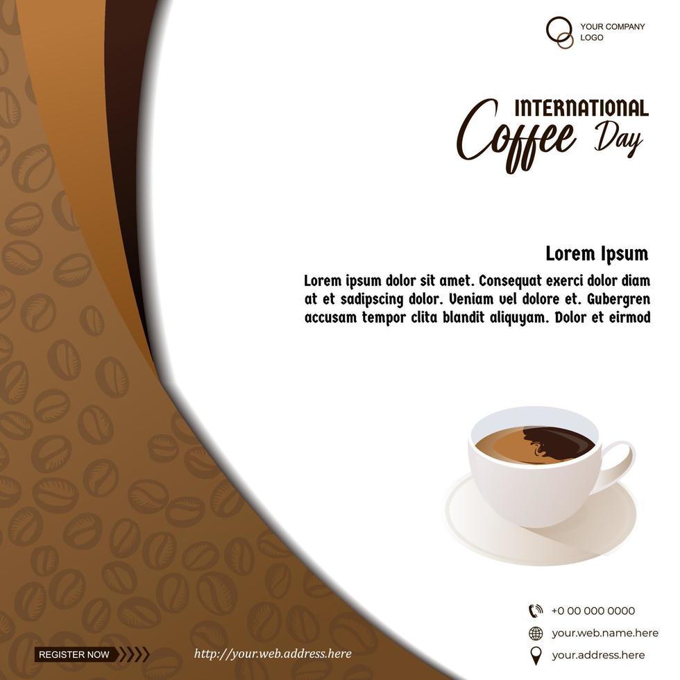 International Coffee Day, Suitable for greeting card, poster and banner background. vector