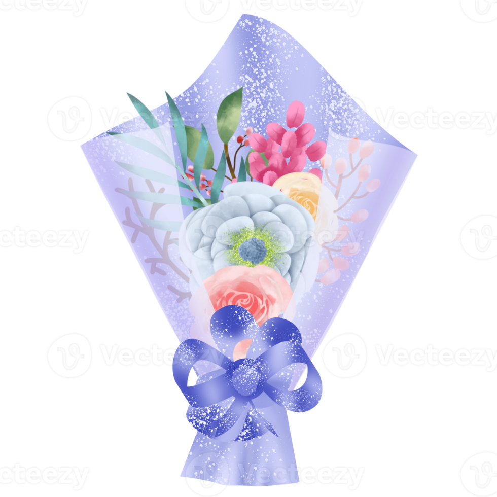 illustration aquarelle de bouquet de fleurs png