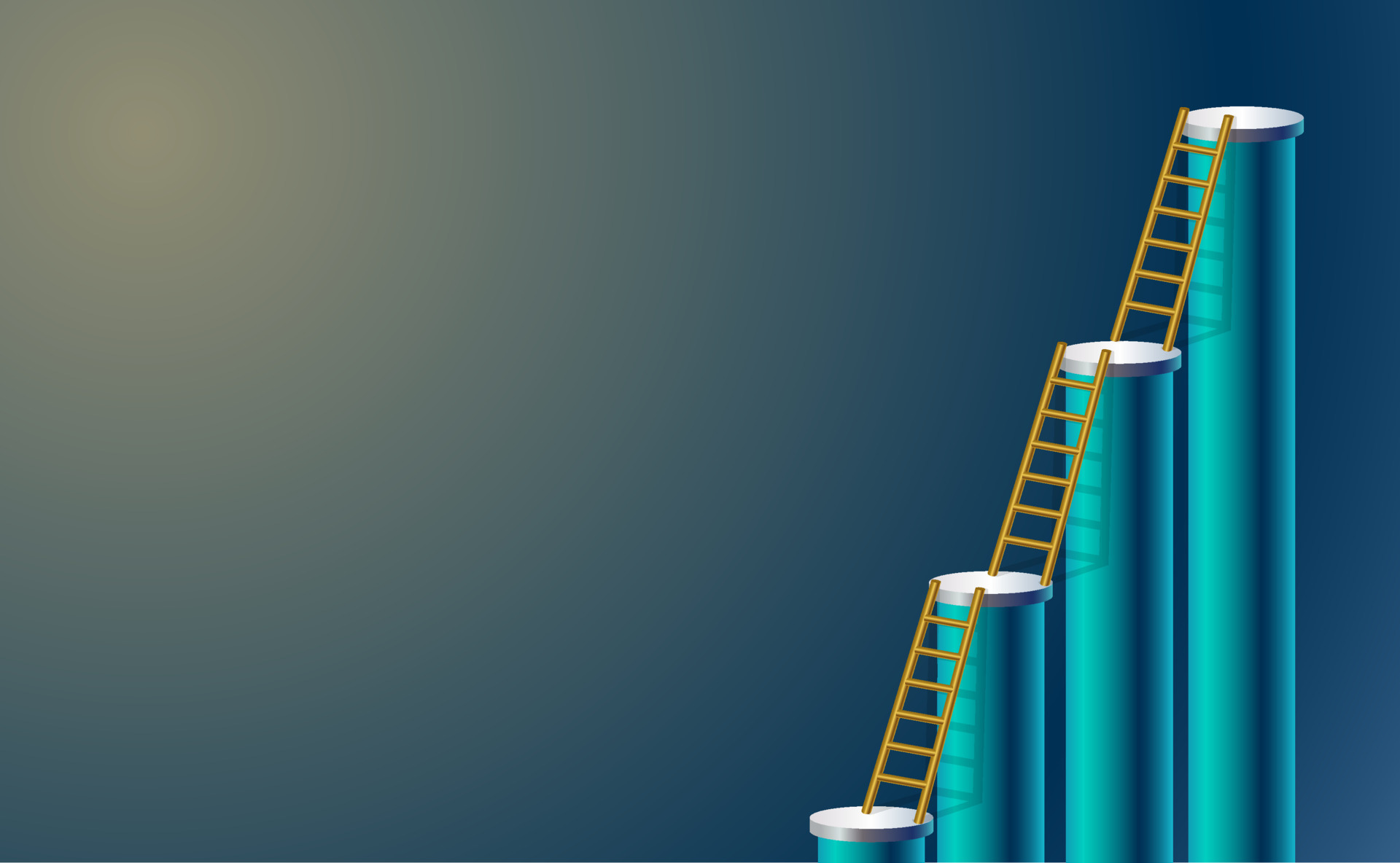 Vector illustration of the ladder to the dream, the ladder to the