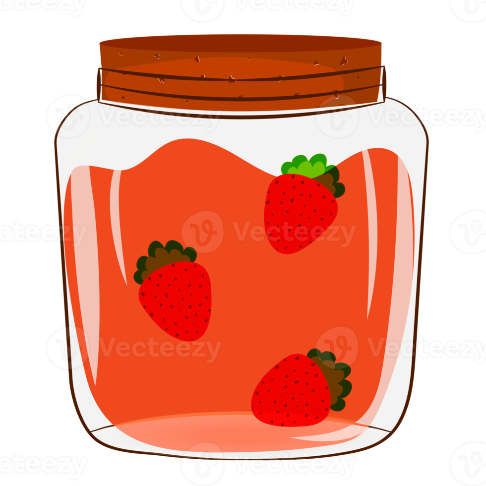 Fruit confiture in glass jar png