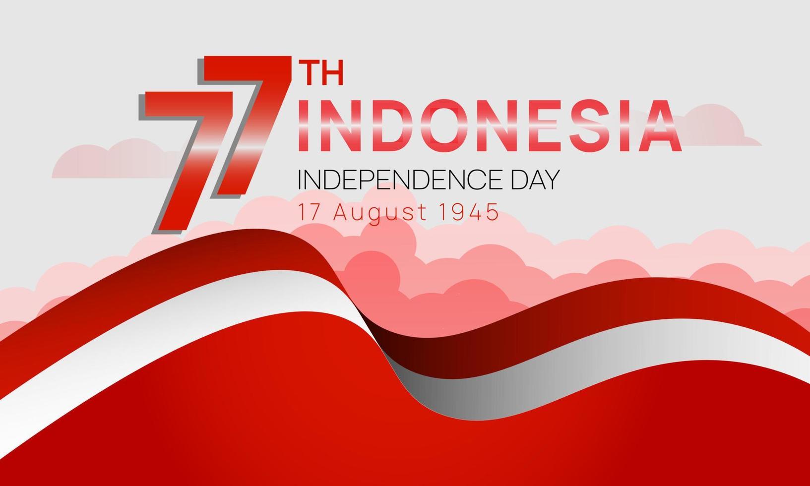 red and white celebration of Indonesia's 77th independence day vector