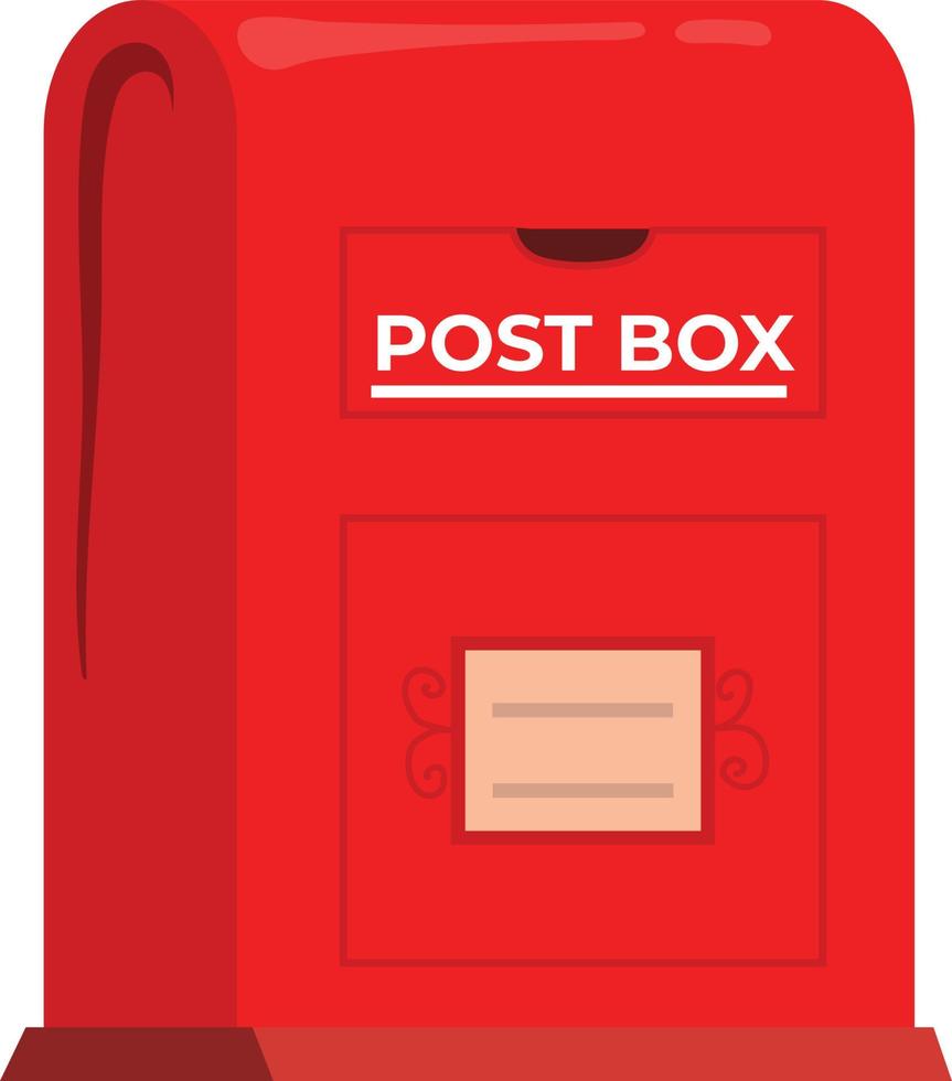 Traditional Old Post Box Vector Design, Vintage red mail Post box illustration,