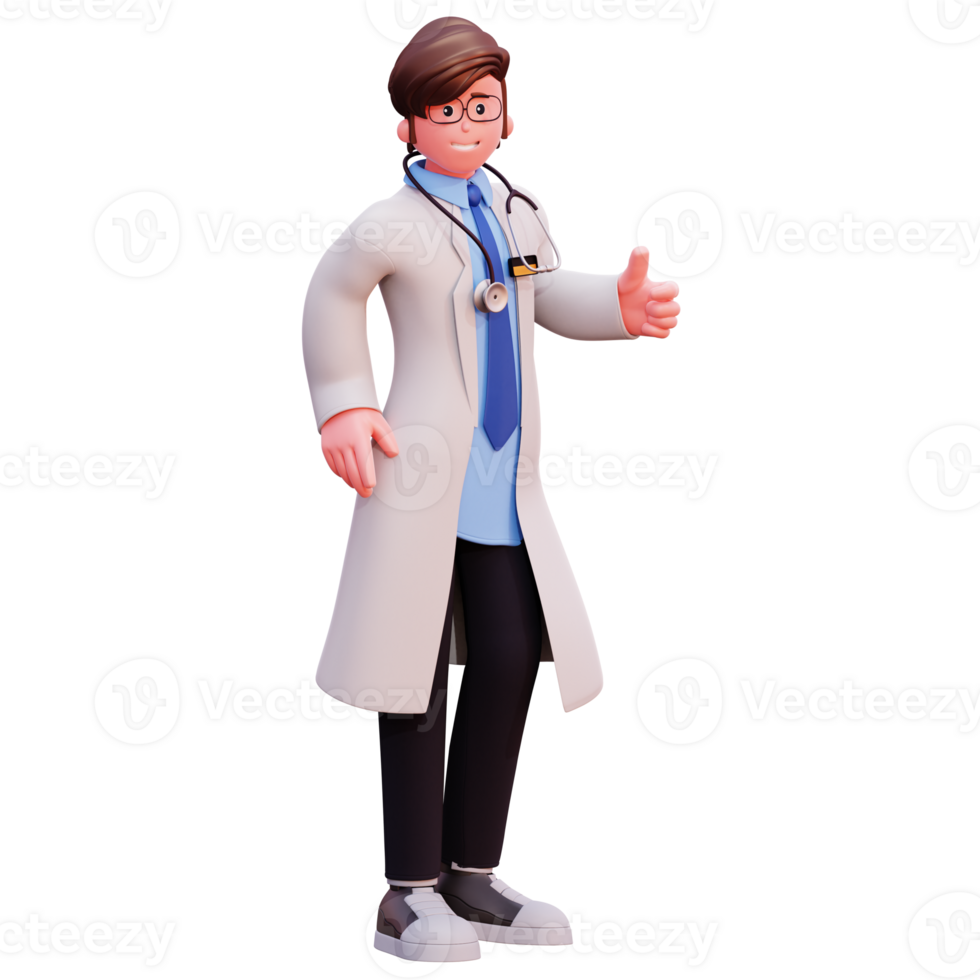 ilustração de médico masculino de personagem 3d png