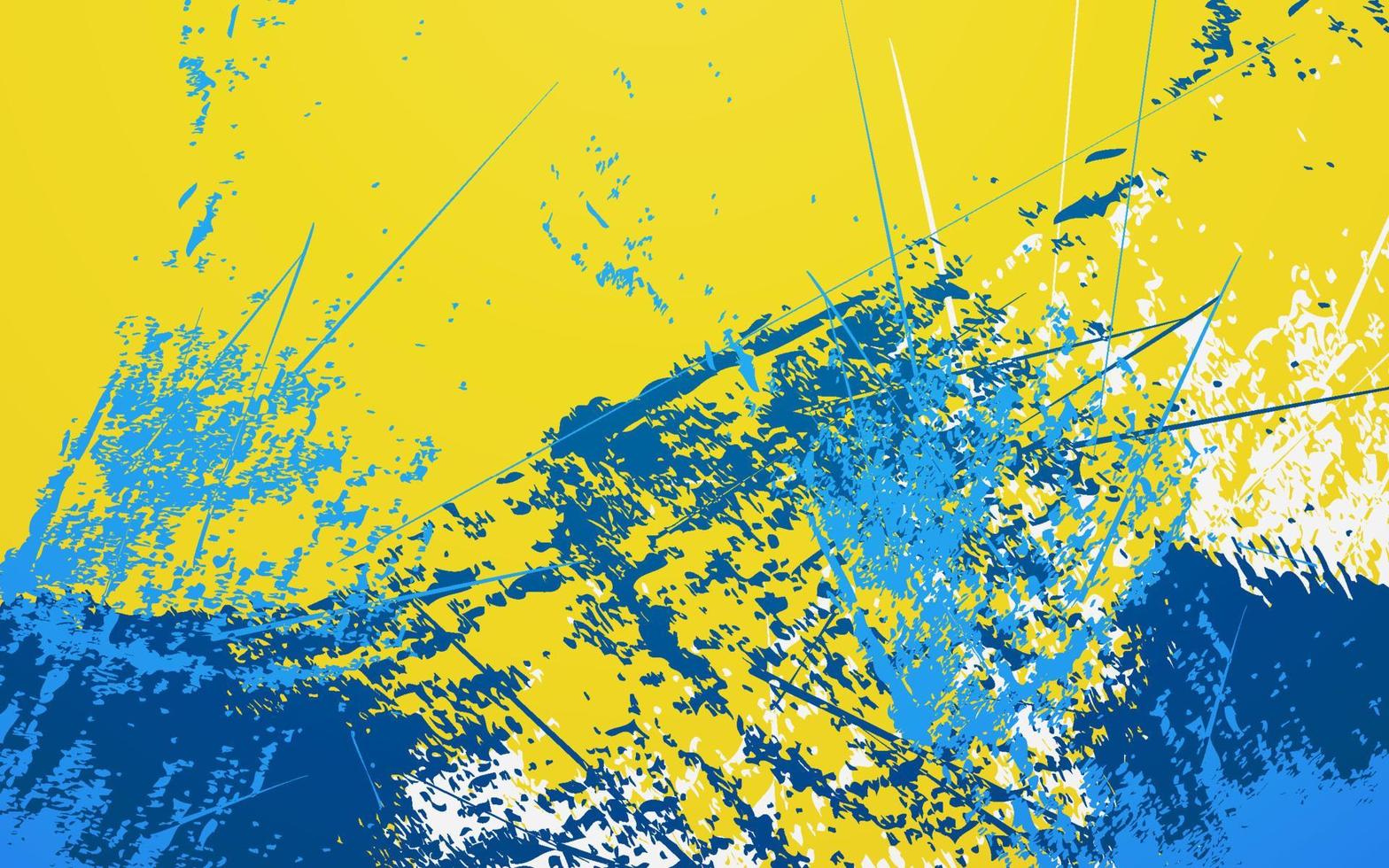 textura grunge abstracta fondo azul y amarillo vector