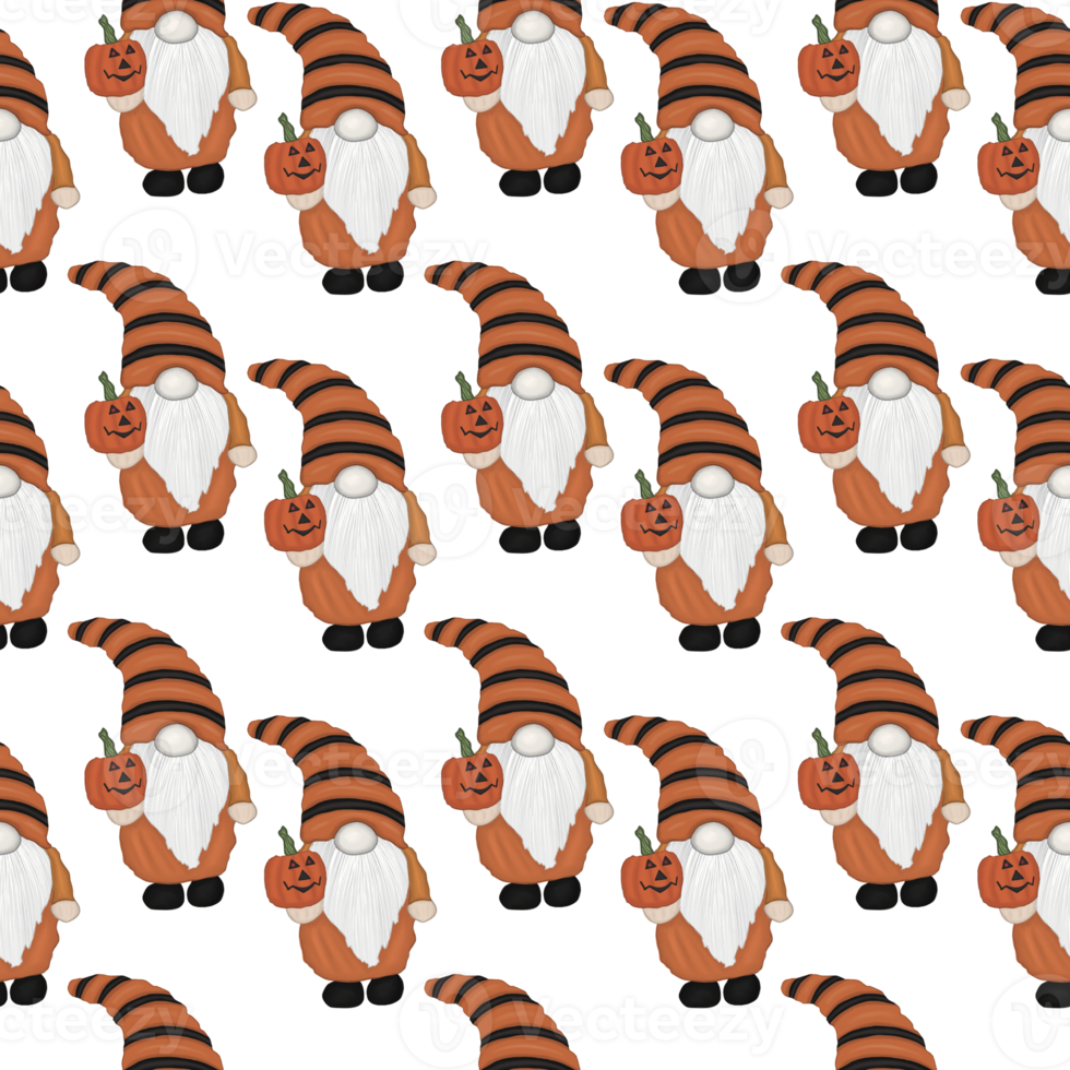 halloween Gnome pattern png