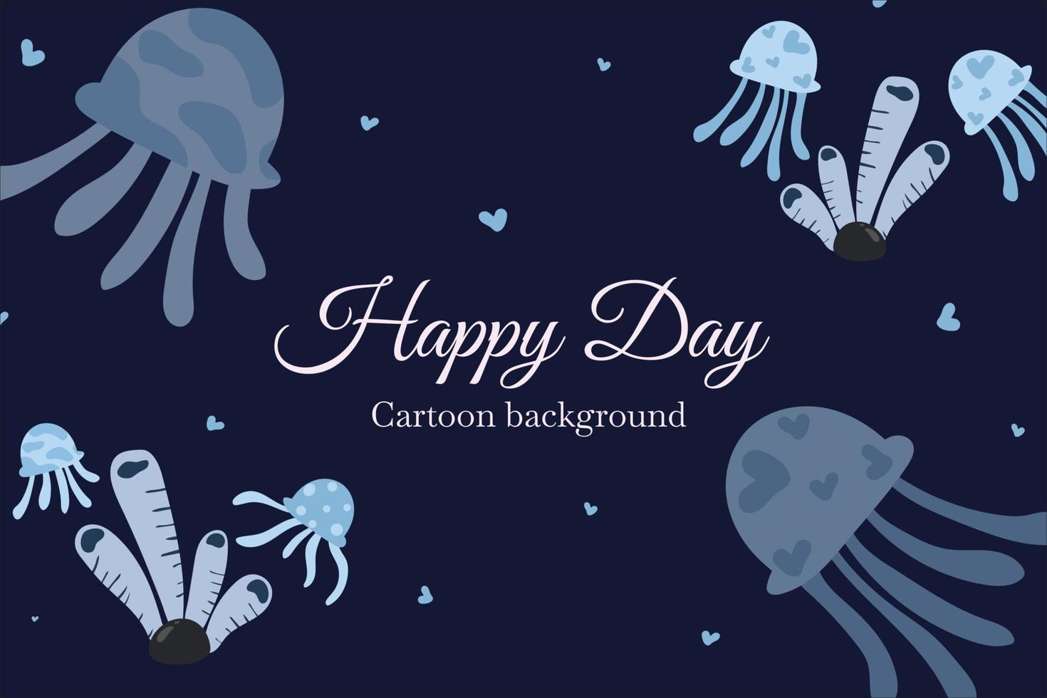 coral sea animals cartoon background vector