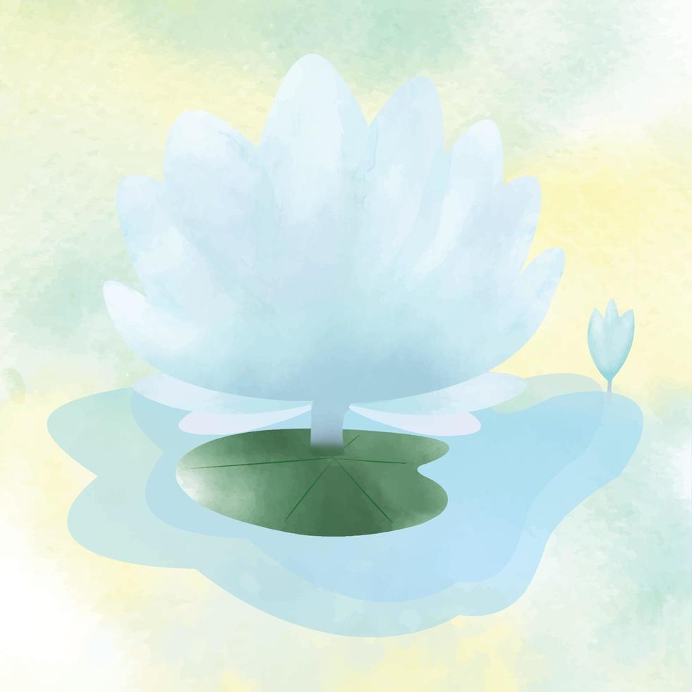 Watercolor Lotus Flower Illustration. You can use this graphic for any kind of merchandise. It is perfect for any project- packaging, stationery, mugs,  bags, pillows, t shirts etc. whatever you want. vector