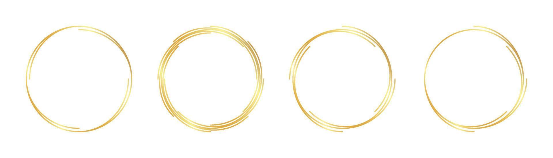 circle gold frame vector