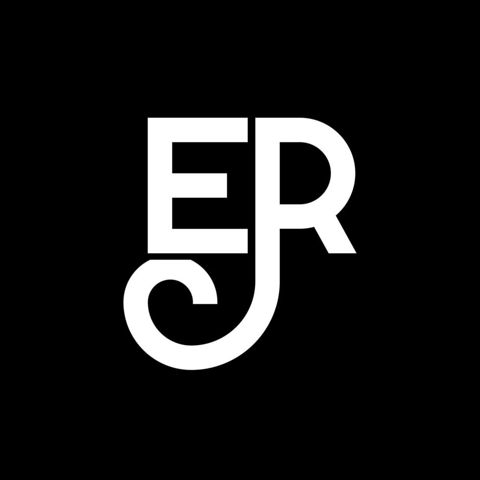 ER letter logo design on black background. ER creative initials letter logo concept. er letter design. ER white letter design on black background. E R, e r logo vector