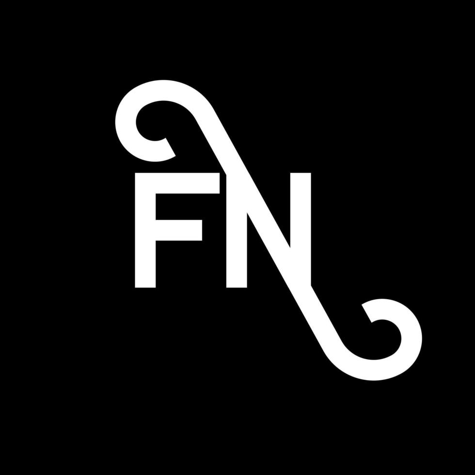 FN letter logo design on black background. FN creative initials letter logo concept. fn letter design. FN white letter design on black background. F N, f n logo vector