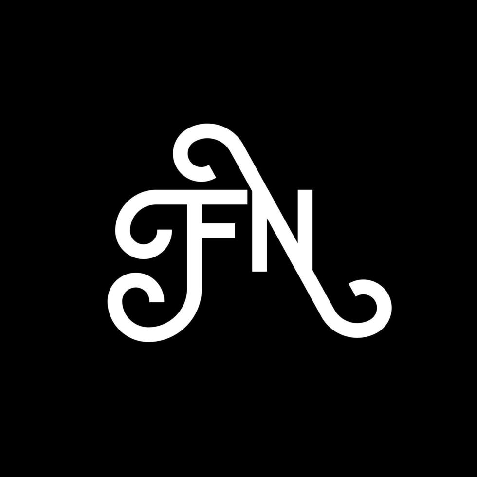 FN letter logo design on black background. FN creative initials letter logo concept. fn letter design. FN white letter design on black background. F N, f n logo vector