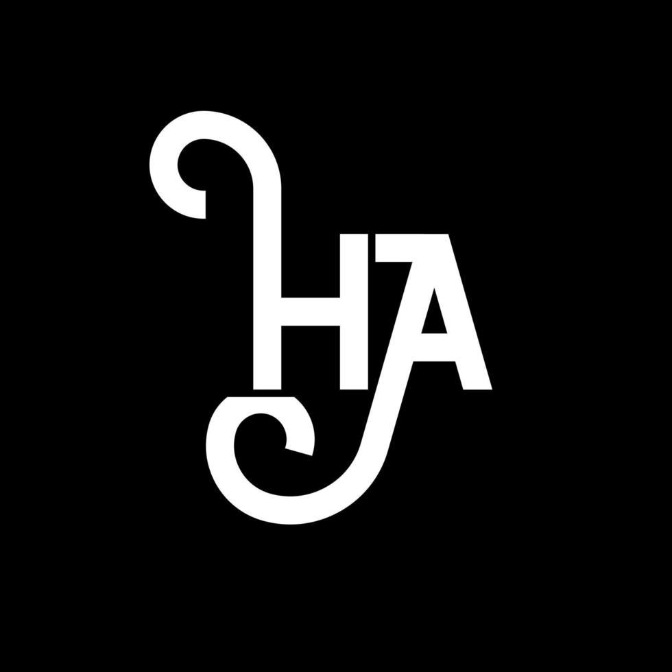 HA letter logo design on black background. HA creative initials letter logo concept. ha letter design. HA white letter design on black background. H A, h a logo vector