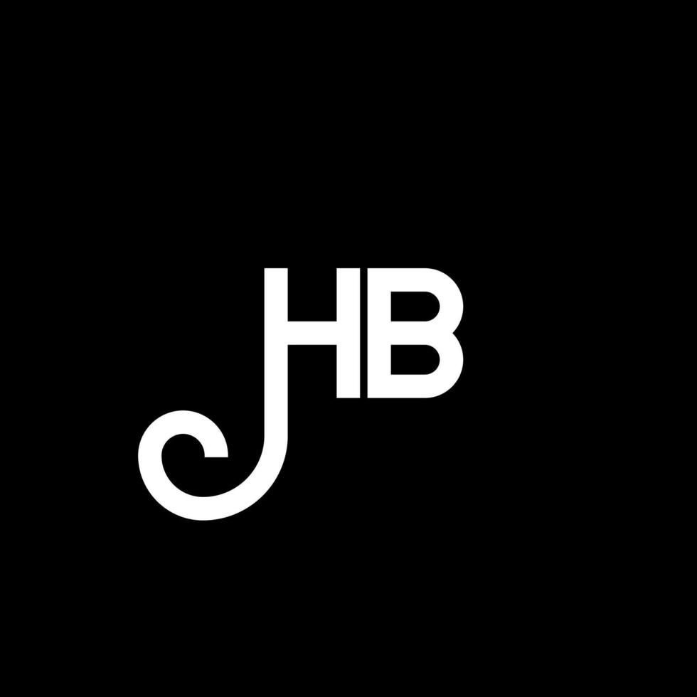 HB letter logo design on black background. HB creative initials letter logo concept. hb letter design. HB white letter design on black background. H B, h b logo vector