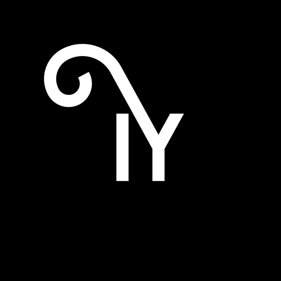 diseño de logotipo de letra iy sobre fondo negro. concepto de logotipo de letra de iniciales creativas iy. diseño de letra iy. iy diseño de letras blancas sobre fondo negro. yo, yo logo vector