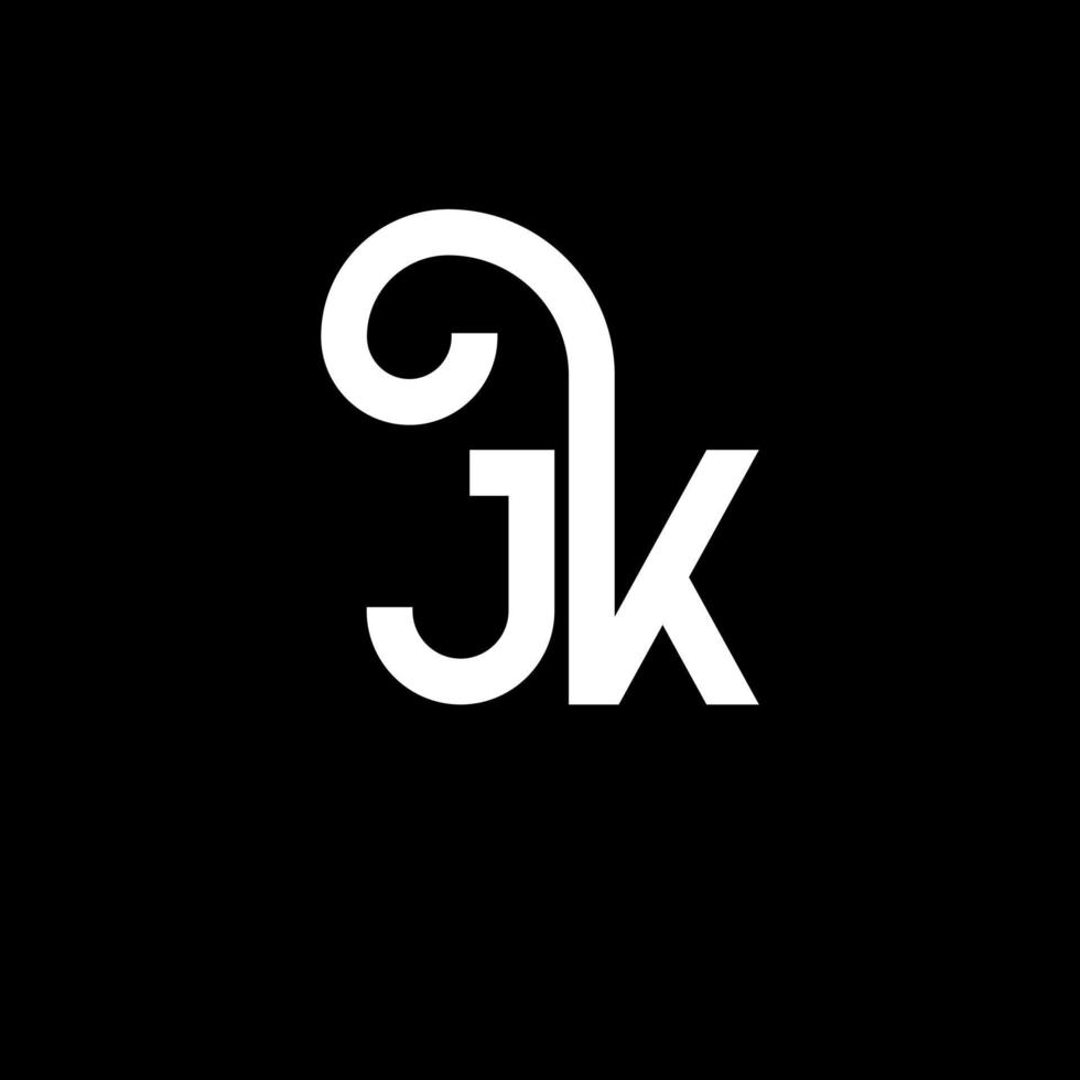 JK letter logo design on black background. JK creative initials letter logo concept. jk letter design. JK white letter design on black background. J K, j k logo vector