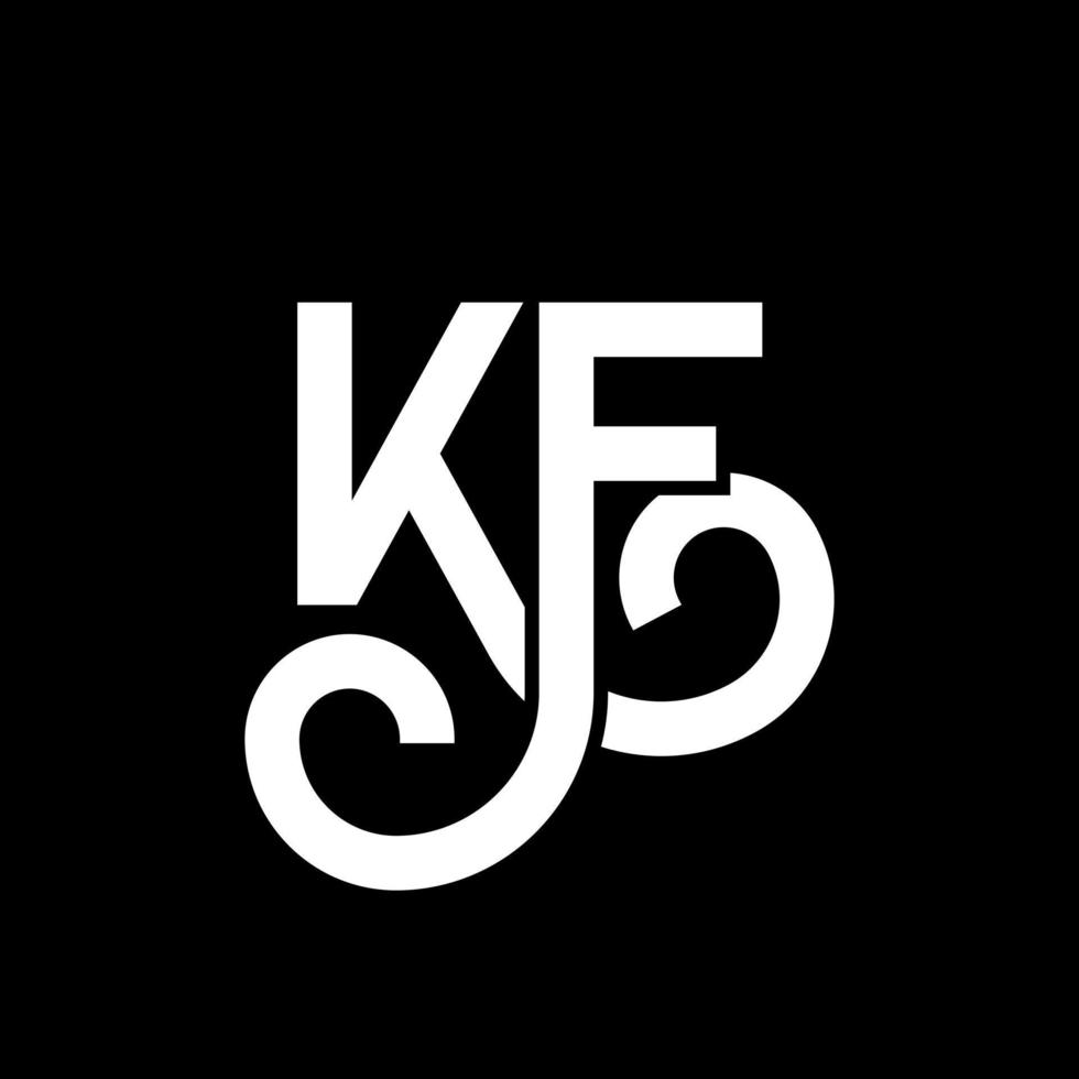 KF letter logo design on black background. KF creative initials letter logo concept. kf letter design. KF white letter design on black background. K F, k f logo vector