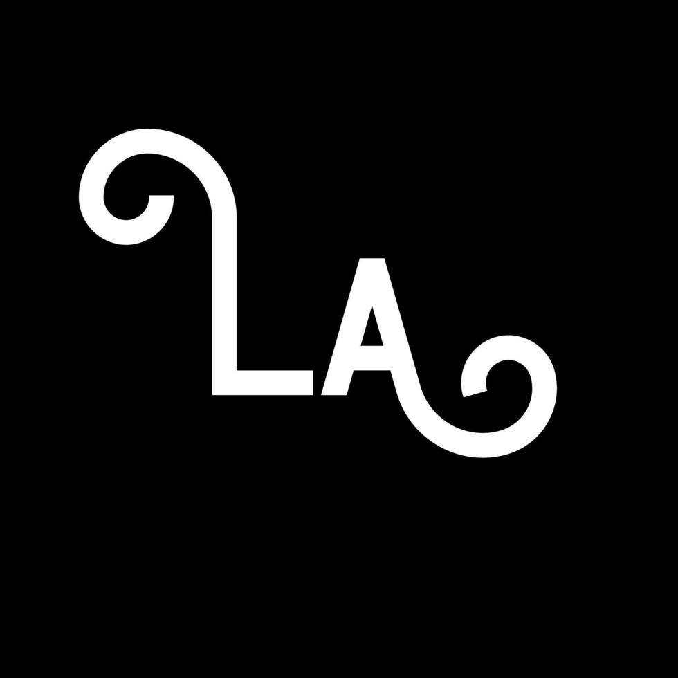 LA Letter Logo Design. Initial letters LA logo icon. Abstract letter LA minimal logo design template. L A letter design vector with black colors. la logo