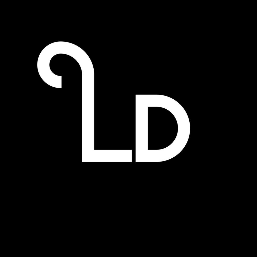 diseño del logotipo de la letra ld. icono del logotipo de letras iniciales ld. plantilla de diseño de logotipo mínimo de letra abstracta ld. vector de diseño de letra ld con colores negros. logotipo de ld