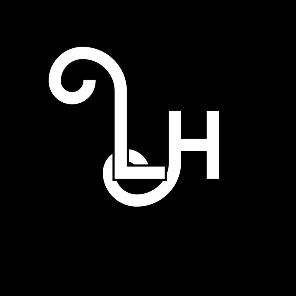 diseño del logotipo de la letra lh. icono del logotipo de letras iniciales lh. plantilla de diseño de logotipo mínimo de letra abstracta lh. vector de diseño de letra lh con colores negros. logotipo de la izquierda