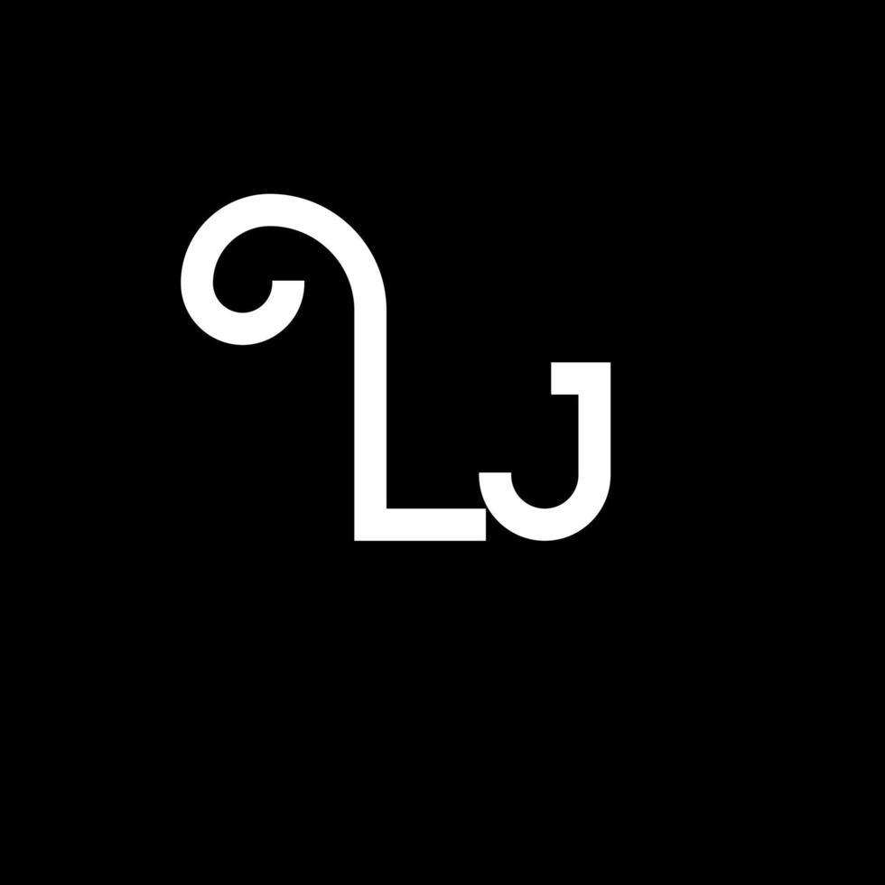 diseño del logotipo de la letra lj. icono del logotipo de letras iniciales lj. plantilla de diseño de logotipo mínimo de letra abstracta lj. vector de diseño de letra lj con colores negros. logotipo de lj