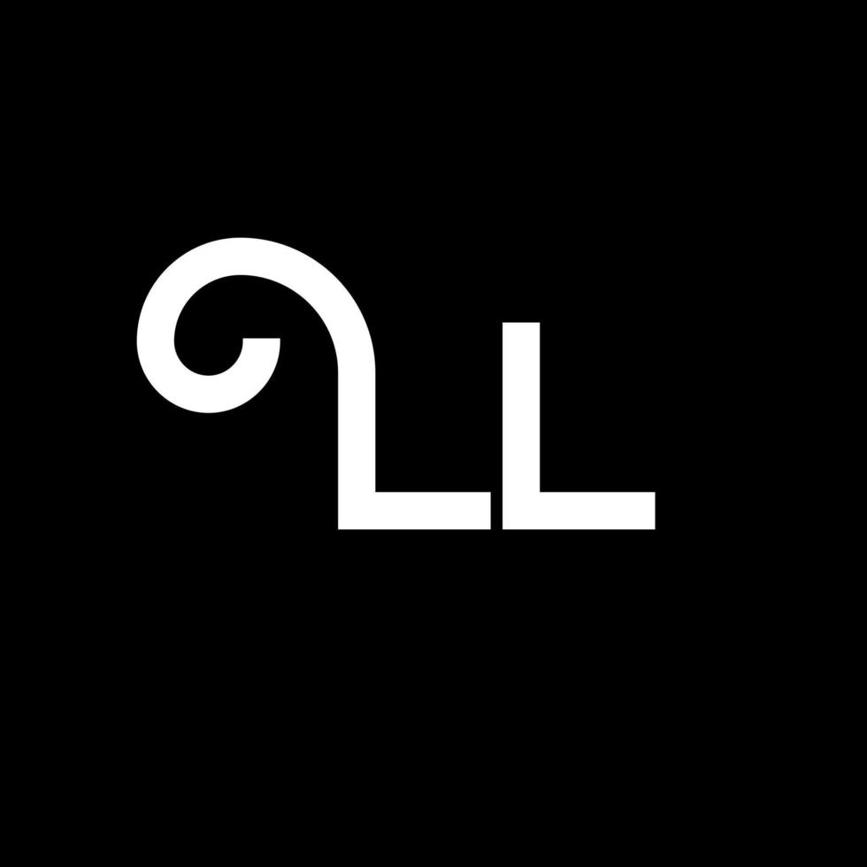 diseño de logotipo de letra ll. icono del logotipo de letras iniciales ll. plantilla de diseño de logotipo mínimo de letra abstracta ll. ll vector de diseño de letras con colores negros. todo el logotipo