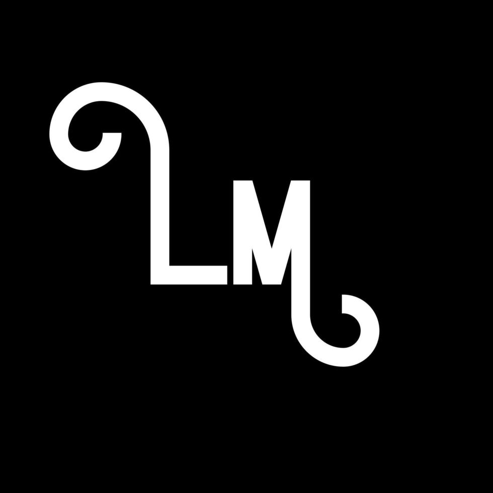 diseño del logotipo de la letra lm. icono del logotipo de letras iniciales lm. plantilla de diseño de logotipo mínimo de letra abstracta lm. vector de diseño de letra lm con colores negros. logotipo de película