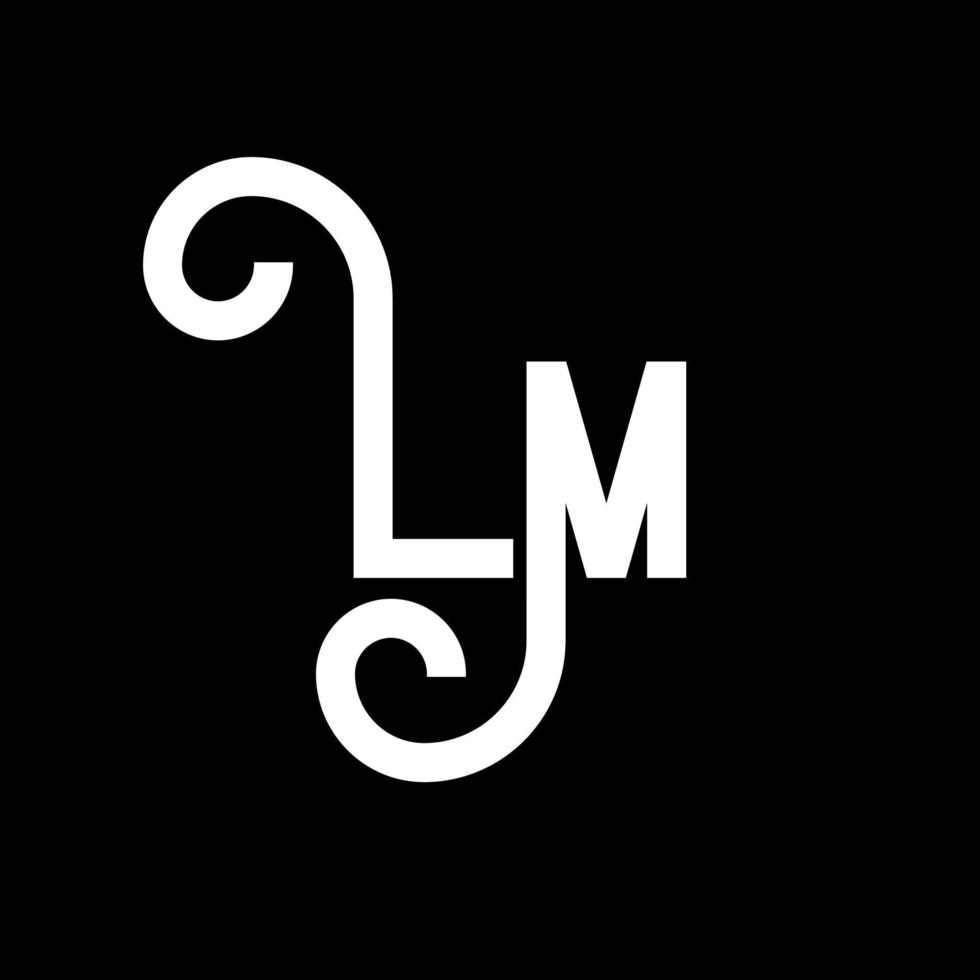 diseño del logotipo de la letra lm. icono del logotipo de letras iniciales lm. plantilla de diseño de logotipo mínimo de letra abstracta lm. vector de diseño de letra lm con colores negros. logotipo de película