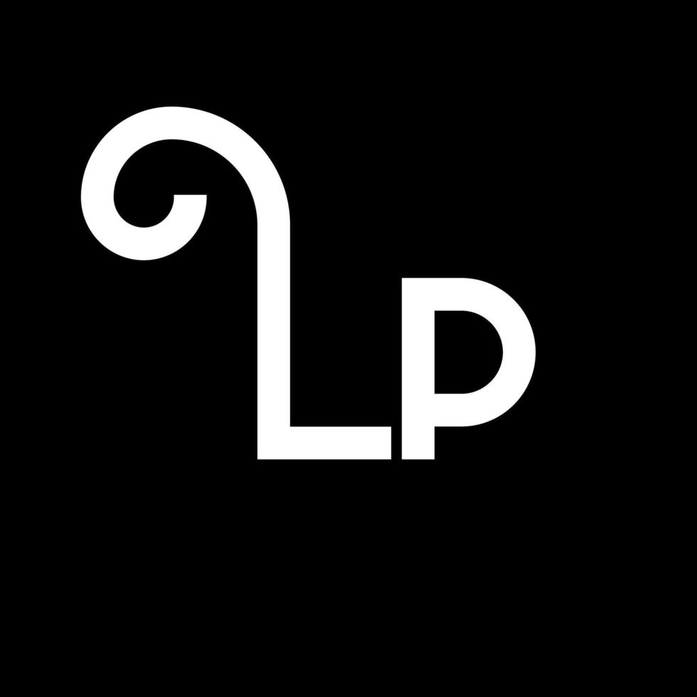 diseño de logotipo de letra lp. icono del logotipo de letras iniciales lp. plantilla de diseño de logotipo mínimo de letra abstracta lp. vector de diseño de letra lo con colores negros. logotipo de lp