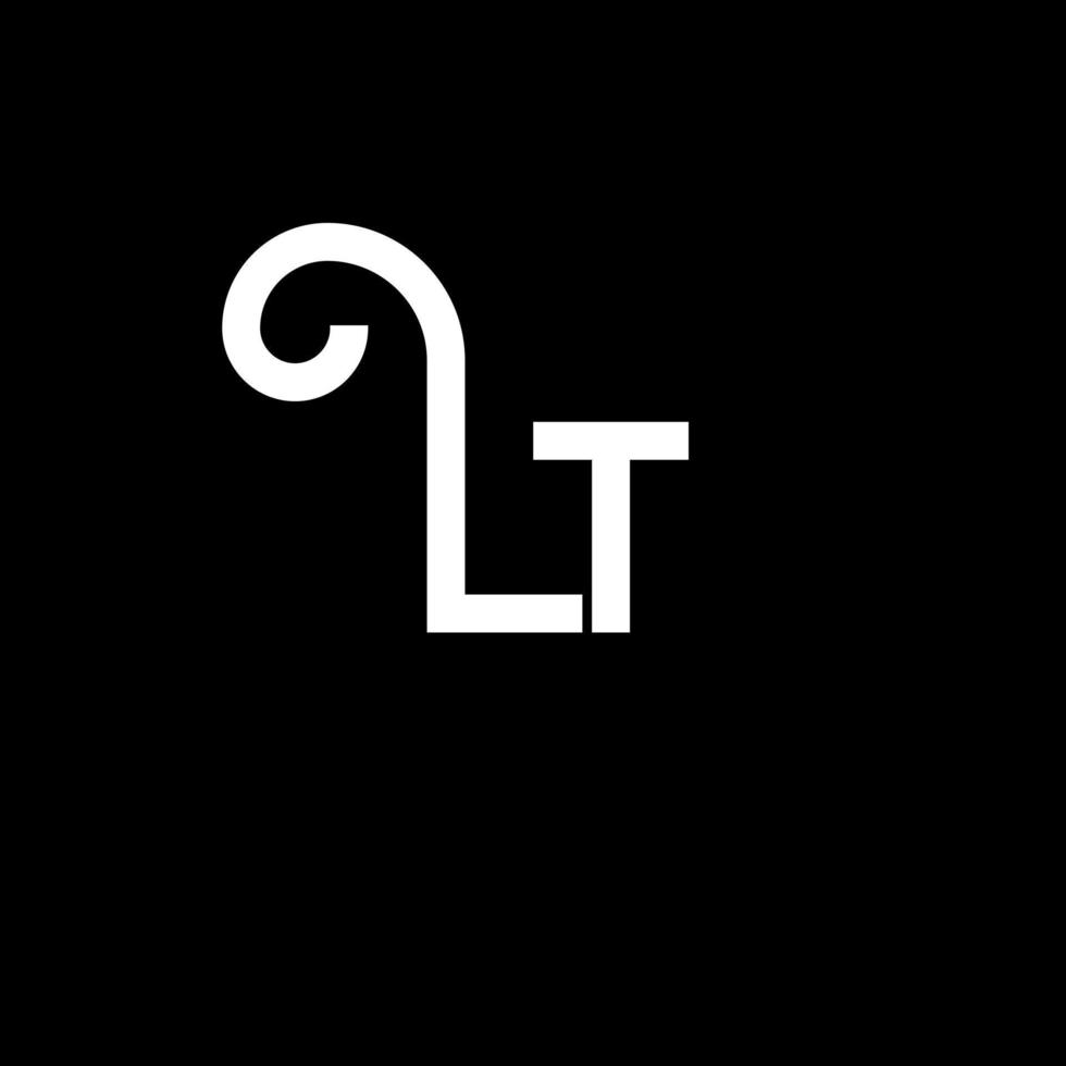 LT Letter Logo Design. Initial letters LT logo icon. Abstract letter LT minimal logo design template. L T letter design vector with black colors. lt logo