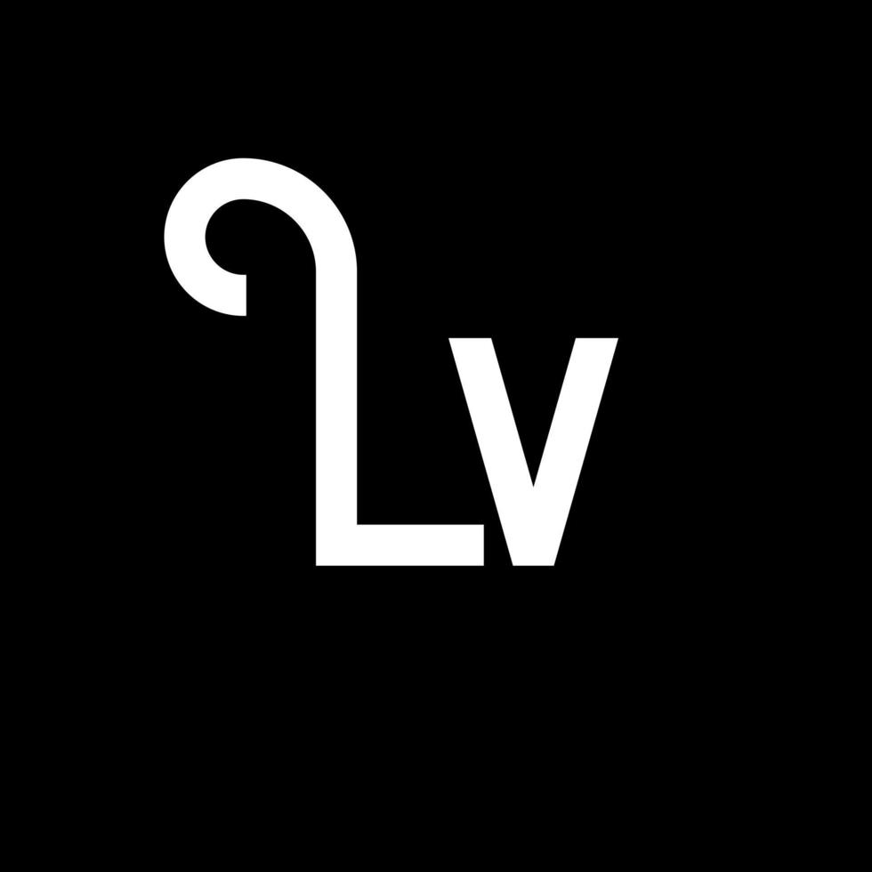 LV Letter Logo Design. Initial letters LV logo icon. Abstract letter LV minimal logo design template. L V letter design vector with black colors. lv logo