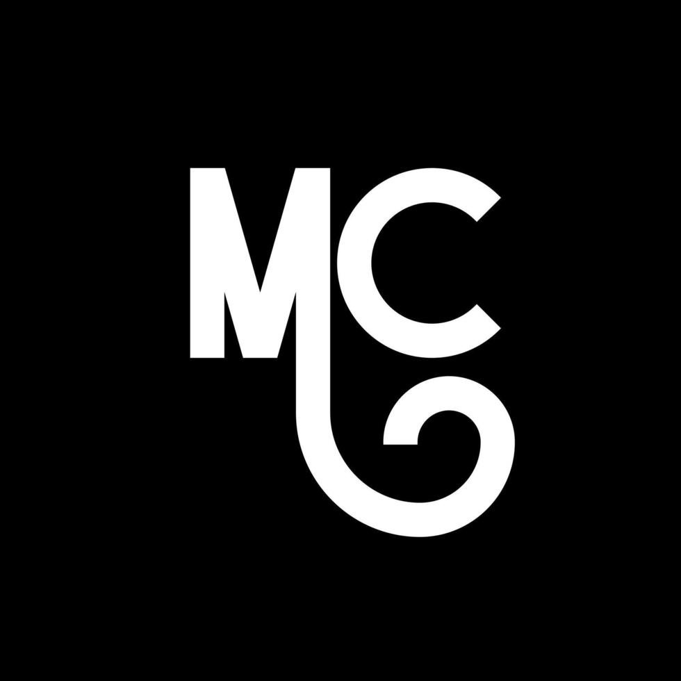 diseño del logotipo de la letra mc. icono del logotipo de letras iniciales mc. plantilla de diseño de logotipo mínimo de letra abstracta mc. vector de diseño de letras mc con colores negros. logotipo de mc