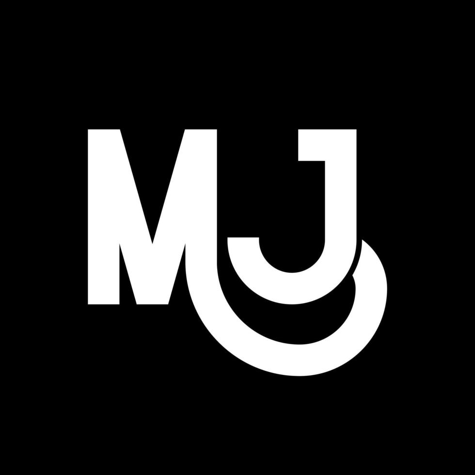 diseño del logotipo de la letra mj. icono del logotipo de letras iniciales mj. plantilla de diseño de logotipo mínimo mj de letra abstracta. vector de diseño de letra mj con colores negros. logotipo mj