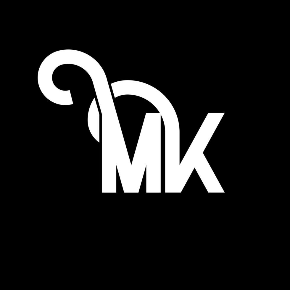 diseño del logotipo de la letra mk. icono del logotipo mk de letras iniciales. plantilla de diseño de logotipo mínimo mk de letra abstracta. vector de diseño de letras mk con colores negros. logotipo mk