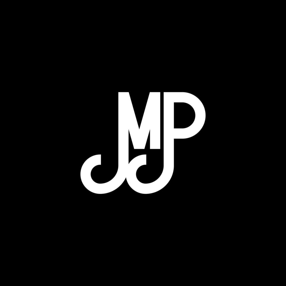 diseño de logotipo de letra mp. icono del logotipo de letras iniciales mp. plantilla de diseño de logotipo mínimo de letra abstracta mp. vector de diseño de letra mp con colores negros. logotipo de mp