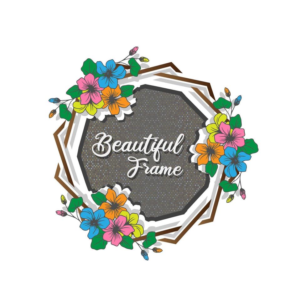 decorative frame with shiny dots texture, beautiful and luxurious design, with decorative leaves, colorful flowers, ideal for decorating wedding invitations, valentines day, greeting cards, etc. vector