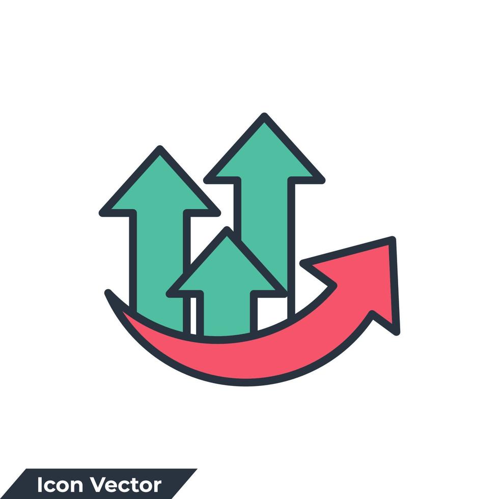 ilustración de vector de logotipo de icono de crecimiento. plantilla de símbolo gráfico para la colección de diseño gráfico y web