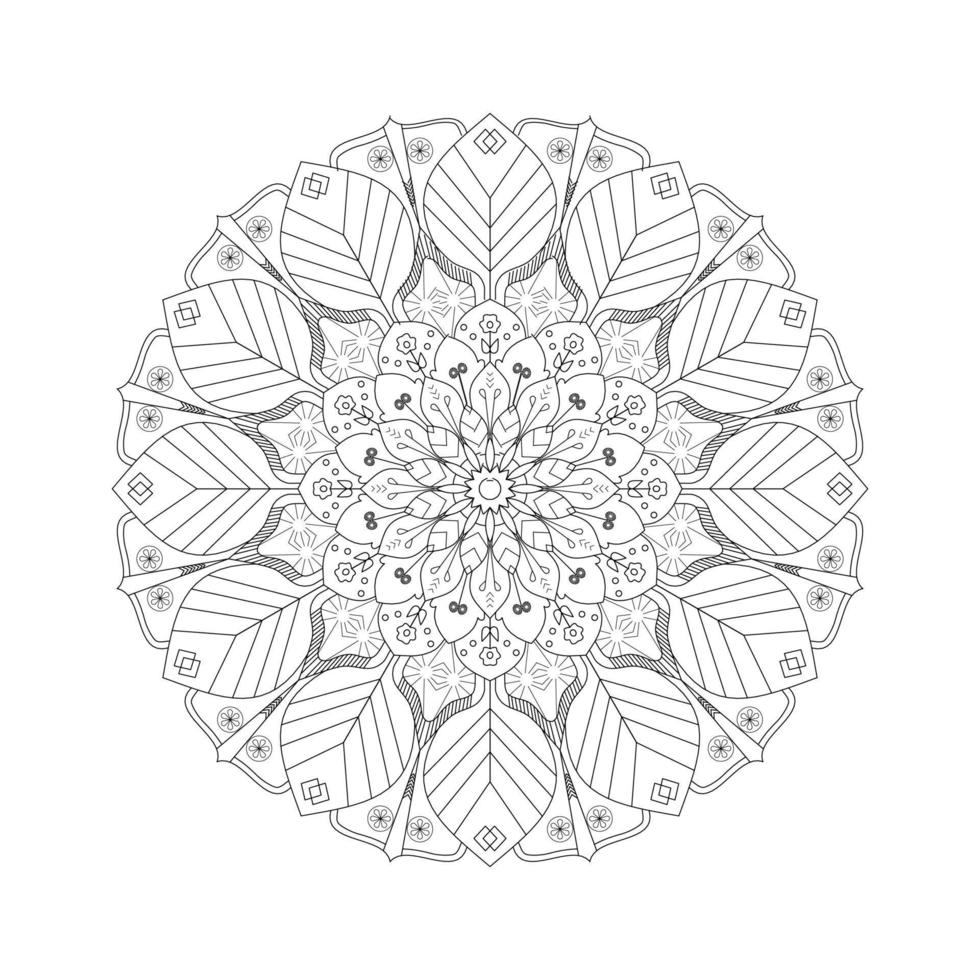 Ornamental luxury mandala pattern on a transparent background, for printable coloring. vector