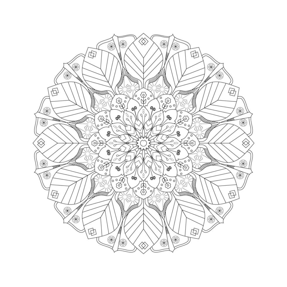 patrón de mandala de lujo ornamental sobre un fondo transparente, para colorear imprimible. vector