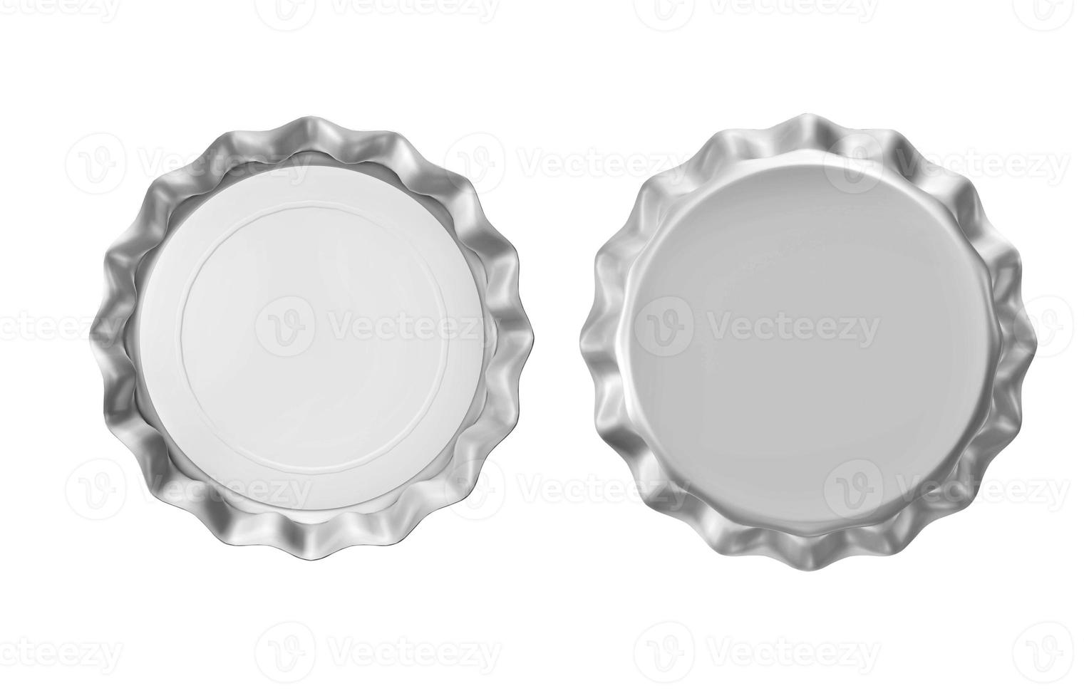 tapa de botella de plata aislada sobre fondo blanco. renderizado 3d foto