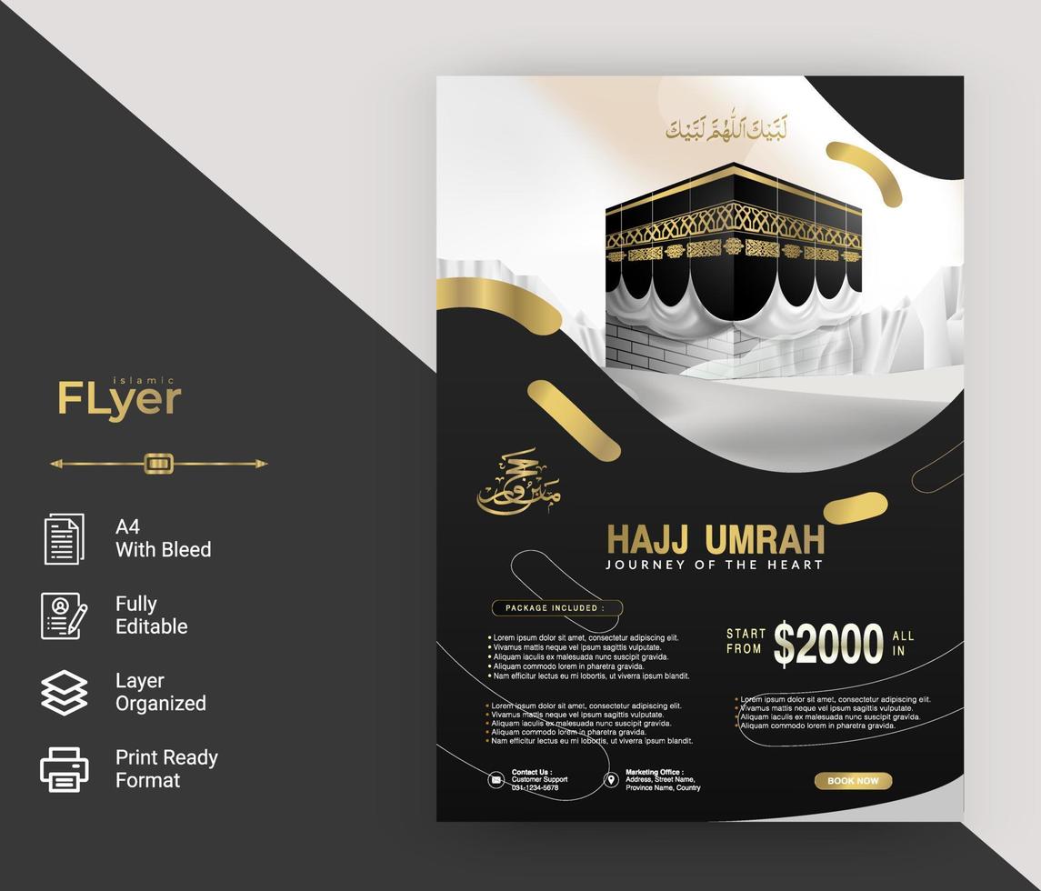 flyer design of Islamic Hajj Umrah for Muslim vector