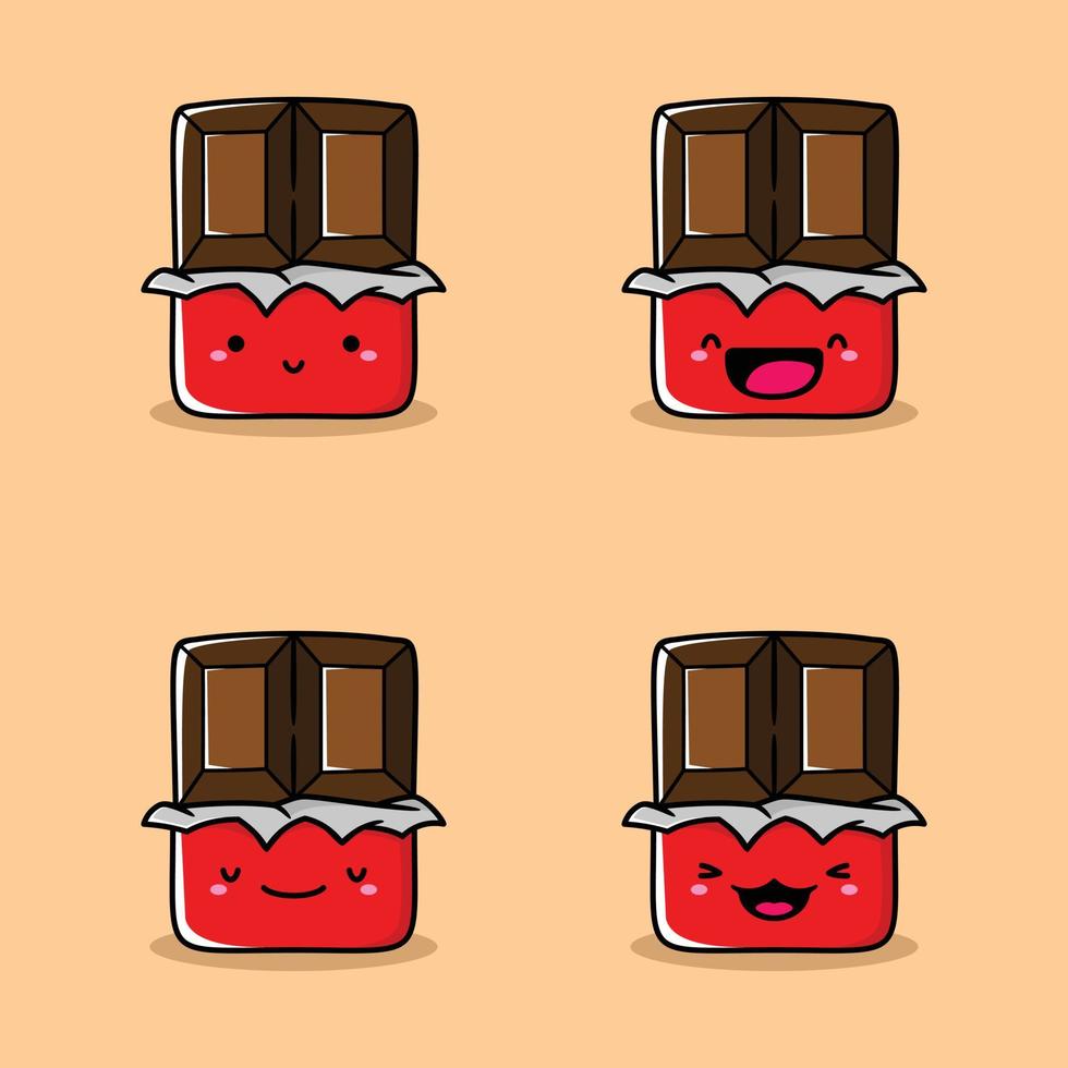vector illustration of cute chocolate emoji