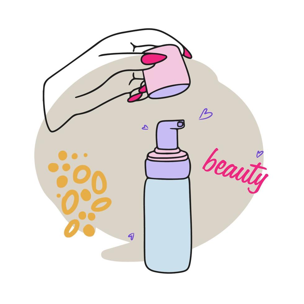 Cosmetic products for skin care, hands, self care, beauty vector