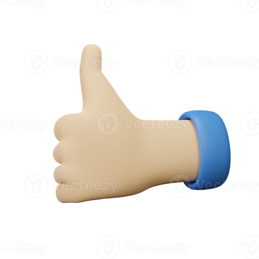 3D Hand gesture thumbs up png